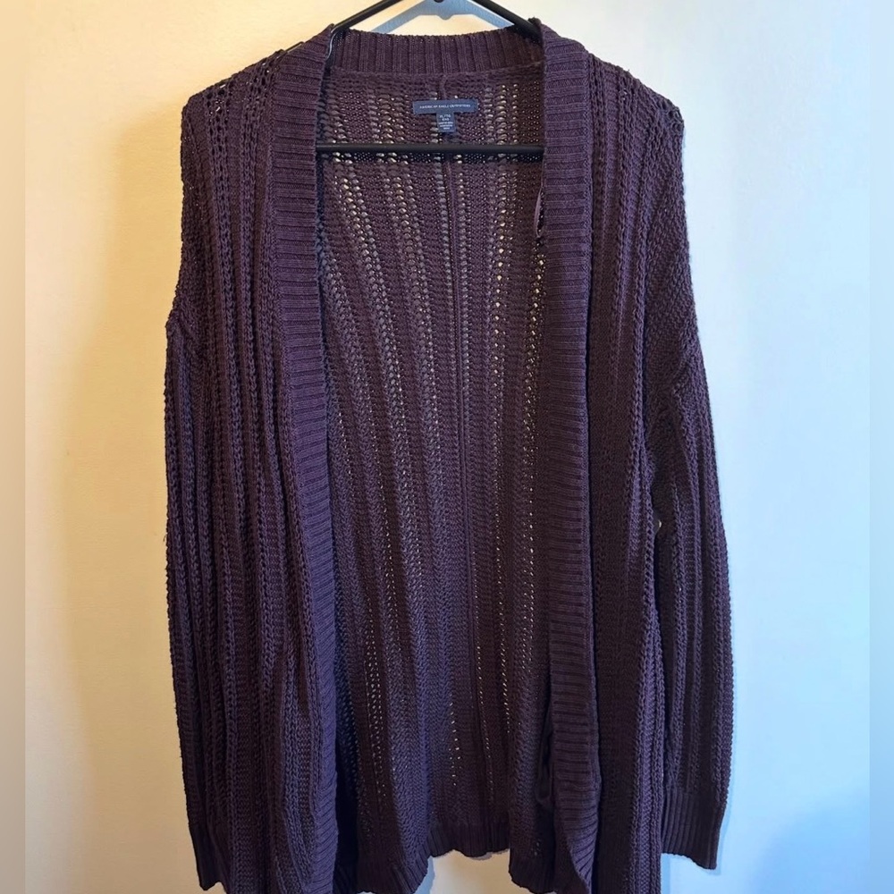American Eagle Dark Maroon Knit Cardigan